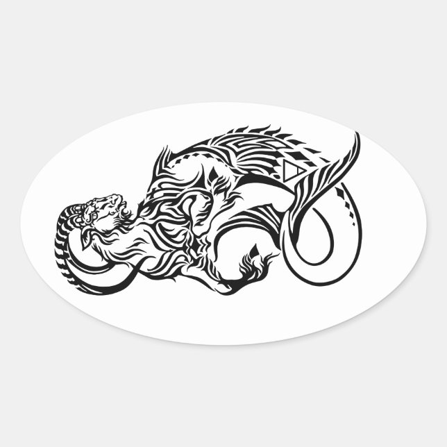 Adesivo Oval capricorn (Frente)