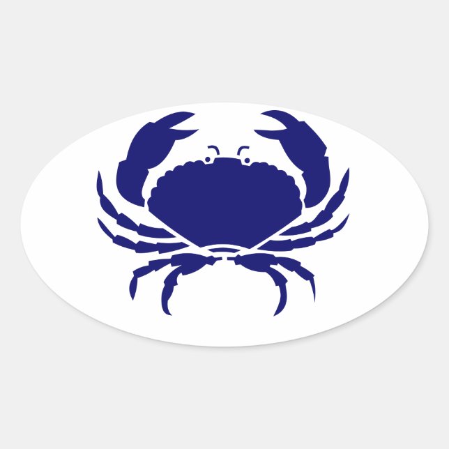 Adesivo Oval Caranguejo Azul (Frente)