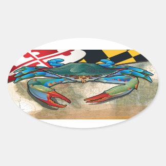 Adesivo Oval Caranguejo Azul de Maryland