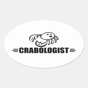 Adesivo Oval Caranguejo Engraçado