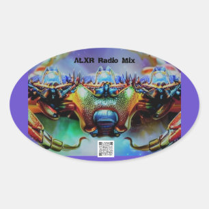 Adesivo Oval Caranguejo espacial 2