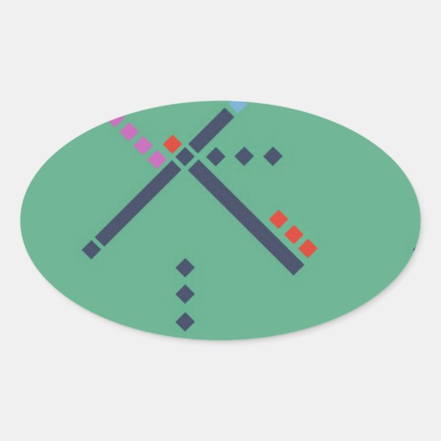 Adesivo Oval Carpete do aeroporto PDX (Frente)