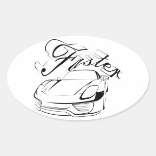 Adesivo Oval Carro de corrida em tribais