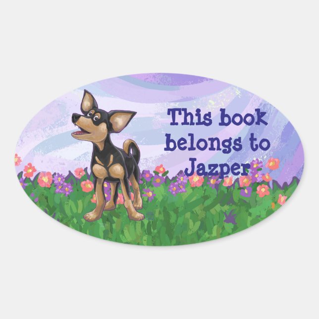 Adesivo Oval Carta Chihuahua (Frente)