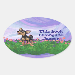 Adesivo Oval Carta Chihuahua