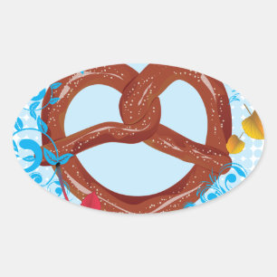 Adesivo Oval Cartoon Pretzel 3
