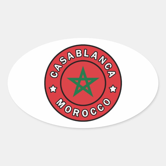 Adesivo Oval Casablanca Marrocos (Frente)