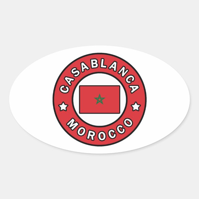Adesivo Oval Casablanca Marrocos (Frente)