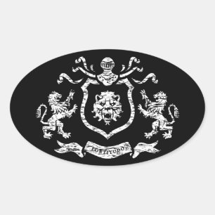 Adesivo Oval Casaco de armas medieval - Sticker