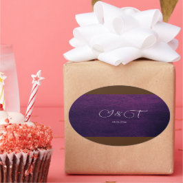 Adesivo Oval Casamento de Flores de Inglês Azuis