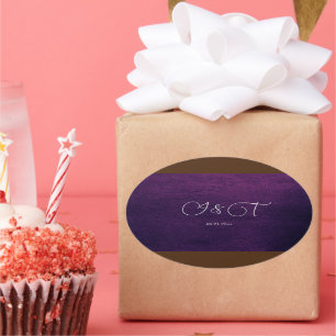 Adesivo Oval Casamento de Flores Inglesas Borgonhas e Azuis