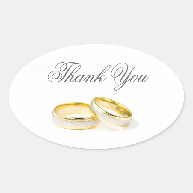 Adesivo Oval Casamento Obrigado Sticker (Frente)