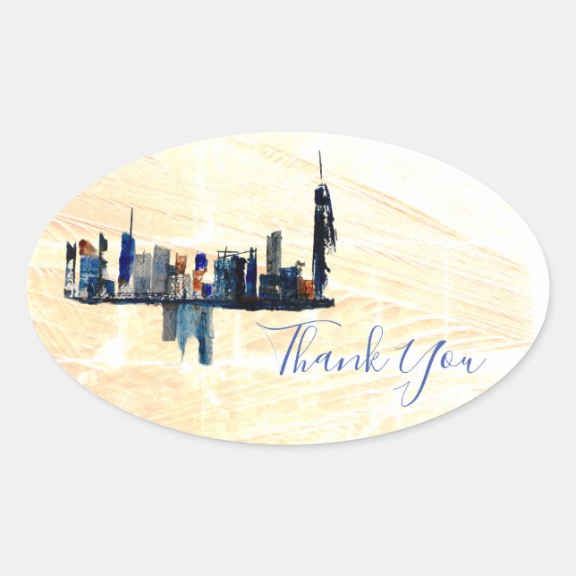 Adesivo Oval Casamento Pintado com Tinta Abstrato de Londres Ob (Frente)