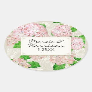 Adesivo Oval Casamentos Formais Elegantes Formais Azul Hydrange