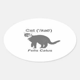 Adesivo Oval Cat Felis Catus