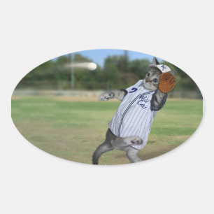 Adesivo Oval Catcher de Gato no Outfield!