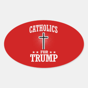 ADESIVO OVAL CATÓLICOS PARA O TRUNFO