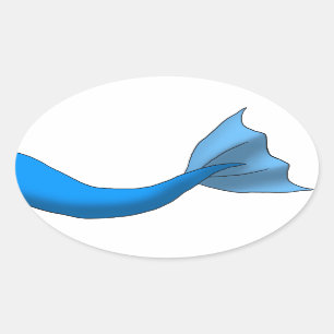 Adesivo Oval Cauda azul da sereia
