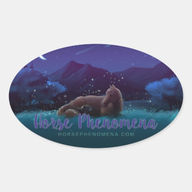 Adesivo Oval Cavalo Phenomena Night Sticker (Frente)