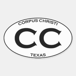 Adesivo Oval CC - Corpus Christi Texas
