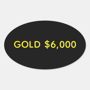 Adesivo Oval Celebração do Mercado de Ouro $6.000