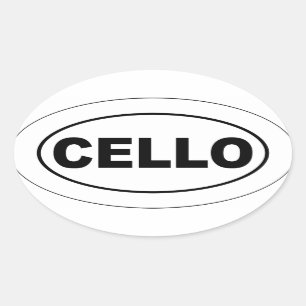 Adesivo Oval Cello Bumper Sticker