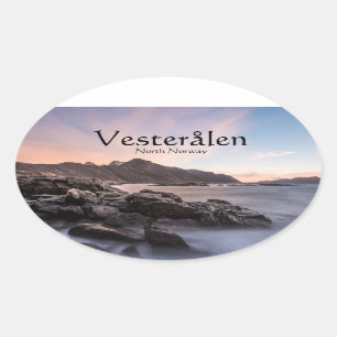 Adesivo Oval Cenário Marinho Vesteralen Noruega