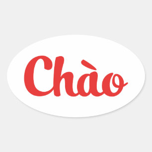 Adesivo Oval Chào / Hello ~ Vietnã / Vietnamita / Ting Viet