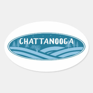 Adesivo Oval Chattanooga Tennessee ao ar livre