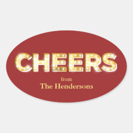 Adesivo Oval Cheers Holiday Sticker