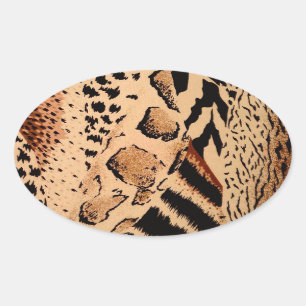 Adesivo Oval Cheetah Pattern