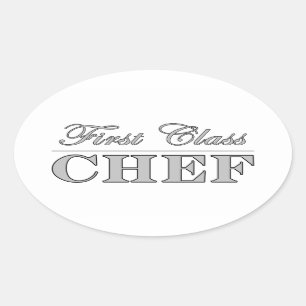 Adesivo Oval Chefs Na moda Fun : Chef de Primeira Classe