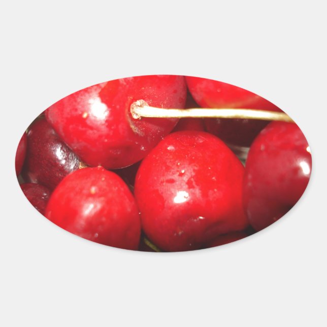 Adesivo Oval Cherries Art Photo (Frente)