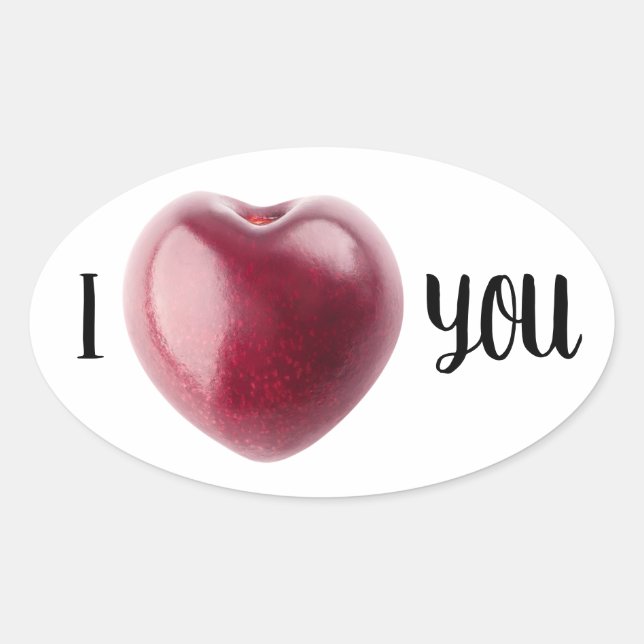 Adesivo Oval Cherry namorados (Frente)