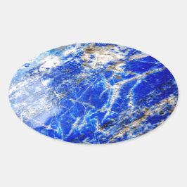 Adesivo Oval Chic Modern Blue Marble Stone