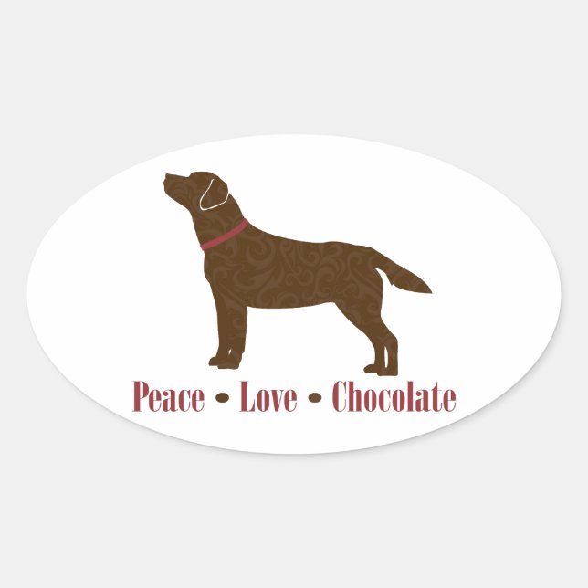 Adesivo Oval Chocolate Lab Paz Chocolate (Frente)