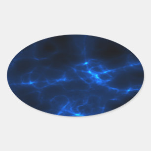 Adesivo Oval Choque eléctrico em azul escuro