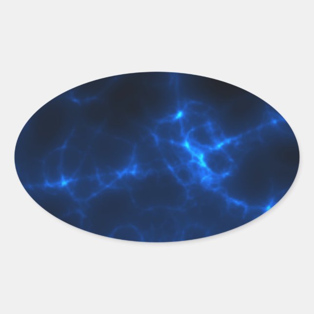 Adesivo Oval Choque elétrico em azul escuro (Frente)
