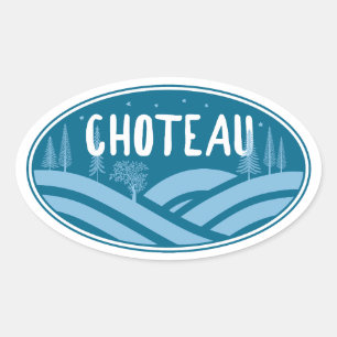 Adesivo Oval Choteau Montana Ao Ar Livre