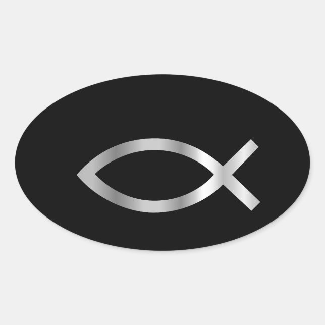 Adesivo Oval Christian Ichthys (Frente)