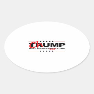 Adesivo Oval Chump 2016 - Faça América diar outra vez