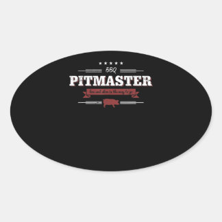 Adesivo Oval CHURRASCO| CHURRASCO De Pitmaster Baixo E Lento É 