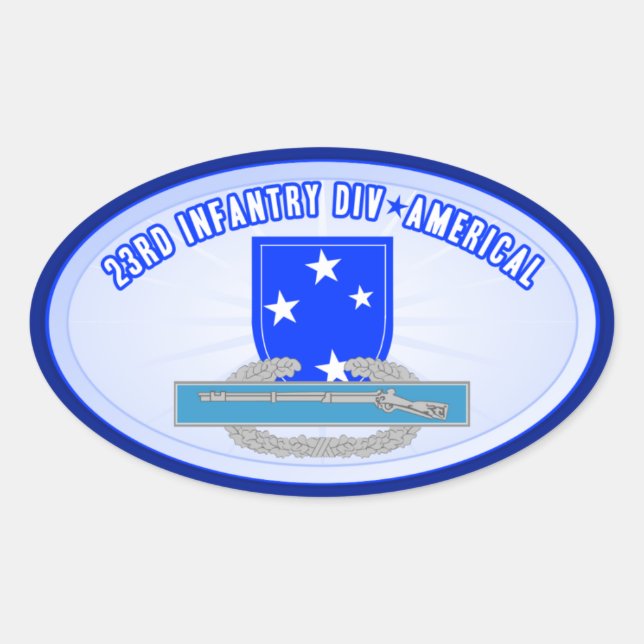Adesivo Oval CIB 23 Inf Div (Americal) (Frente)