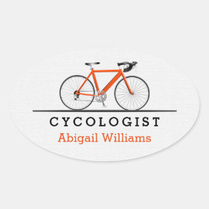 Adesivo Oval ciclista laranja