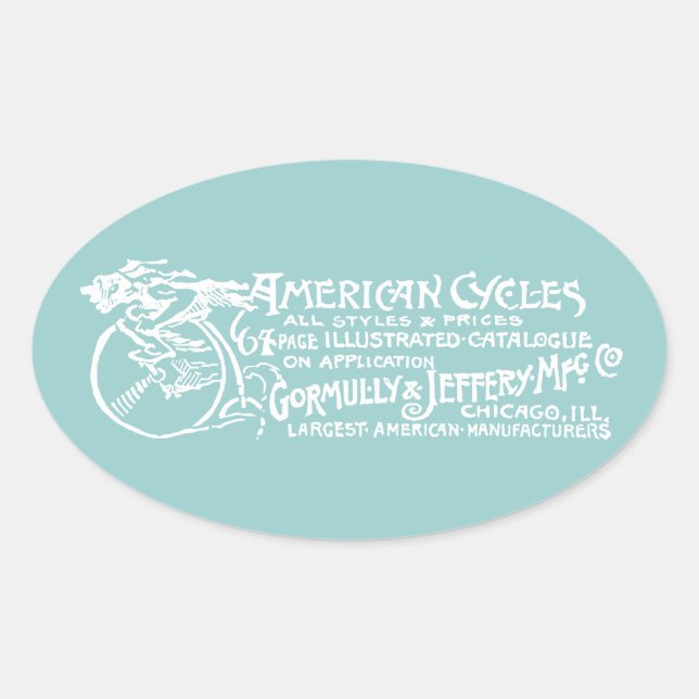 Adesivo Oval Ciclos Americanos De 1890 (Frente)