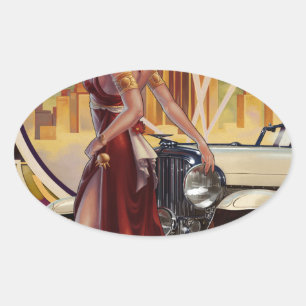 Adesivo Oval Cidade do motor de Detroit, Michigan  