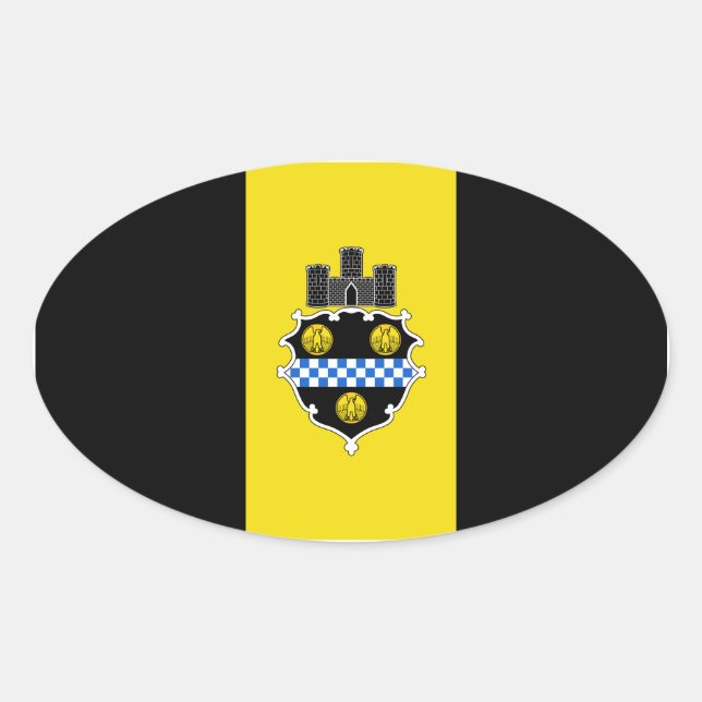 Adesivo Oval Cidade do Sticker Pittsburgh (Frente)