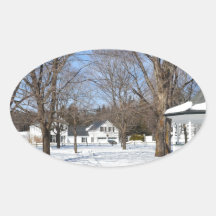 Cidade típica de Vermont no inverno