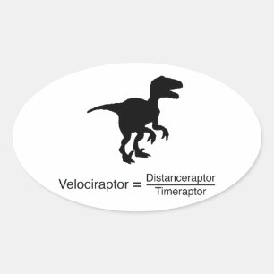 Adesivo Oval ciência engraçada do velociraptor