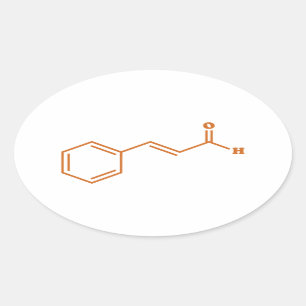Adesivo Oval Cinamaldeído Cinamaldeído Fórmula Química Molecula
